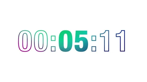 Gradient 10-Sec Countdown Timer, Modern Vibrant Style, White Background Stock Footage 334657706