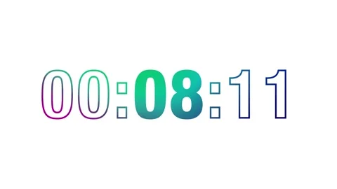 Gradient 15-Sec Countdown Timer, Modern Vibrant Style, White Background Stock Footage 335111486