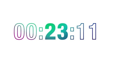 Gradient 30-Sec Countdown Timer, Modern Vibrant Style, White Background Stock Footage 334658149