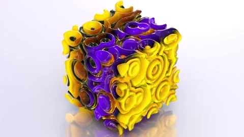 Gradient 3D Bubbles Cube 50 4K Stock Footage 283451343