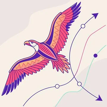 Gradient 3D Data Flow Illustration (1) vector illustration design 137 Stock Illustration