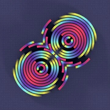 Gradient 3D Render of Double Spiral Structures with Vibrant Rainbow Spectrum Stock Illustration