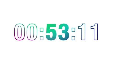 Gradient 60-Sec Countdown Timer, Modern Vibrant Style, White Background Stock Footage 334658338