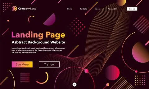 Gradient abstract background. Landing Page. Template for websites or apps. .. イラスト素材