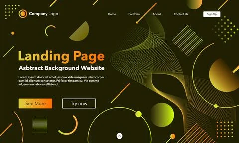 Gradient abstract background. Landing Page. Template for websites or apps. .. Ilustración de archivo