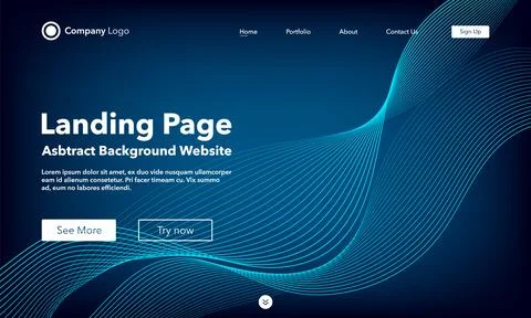 Gradient abstract background. Landing Page. Template for websites or apps. .. Stock Illustration