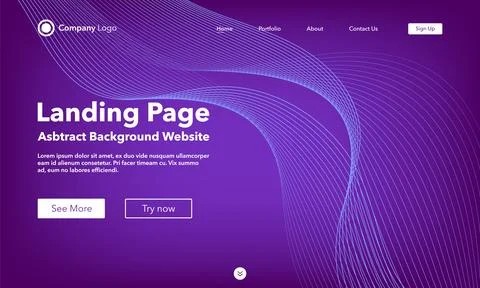 Gradient abstract background. Landing Page. Template for websites or apps. .. Stock Illustration