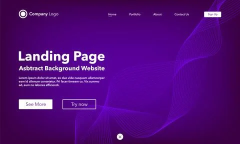 Gradient abstract background. Landing Page. Template for websites or apps. .. Stock Illustration