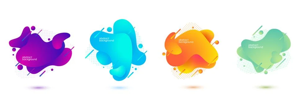 Gradient Abstract Banners with Flowing Liquid Shapes. Template For The Desi.. Illustrazione stock