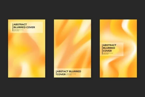 Gradient abstract blurred covers collection Stock Illustration
