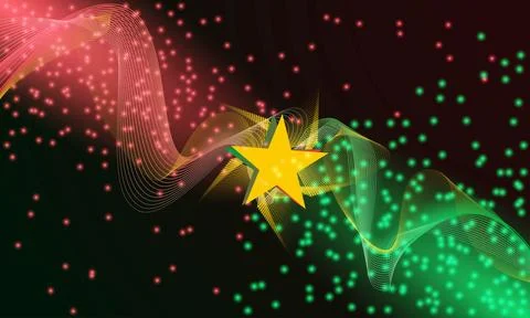 Gradient abstract design with red green light in black background and littl.. Stock Illustration