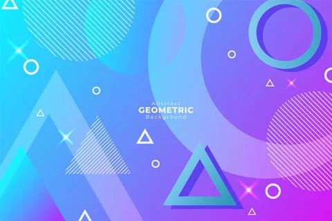 Gradient Abstract Geometric Background Shiny Blue and Purple with Glow Effect Stock Illustration