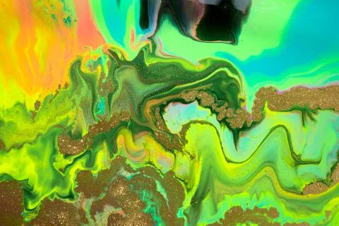 Gradient abstract liquid ink gradient pattern. Fluorescent liquid bright texture Illustrazione stock