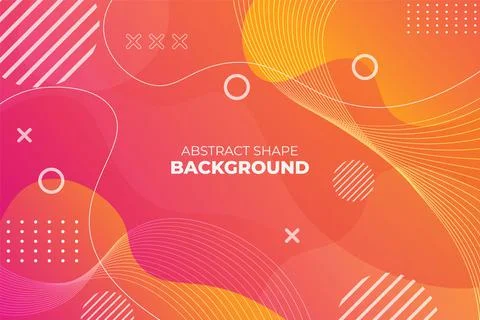 Gradient Abstract Shape Dynamic Wavy Line Background Pink and Orange Stock Illustration