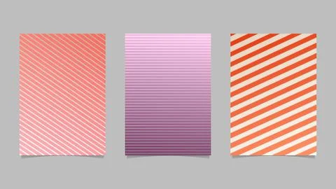 Gradient abstract stripe pattern page background template set Stock Illustration