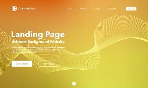 Gradient abstract wave background. Landing Page. Template for websites or a.. Stock Illustration