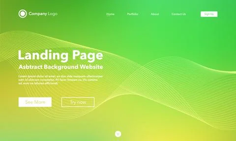 Gradient abstract wave background. Landing Page. Template for websites or a.. Stock Illustration