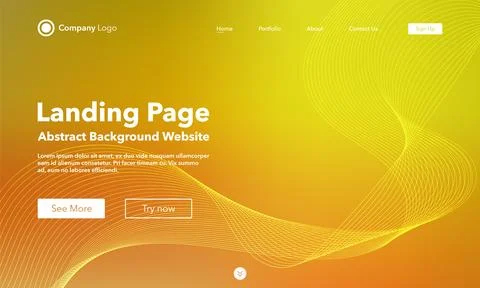 Gradient abstract wave background. Landing Page. Template for websites or a.. Stock Illustration