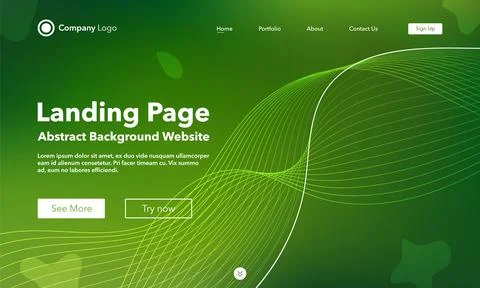 Gradient abstract wave background. Landing Page. Template for websites or app Illustrazione stock