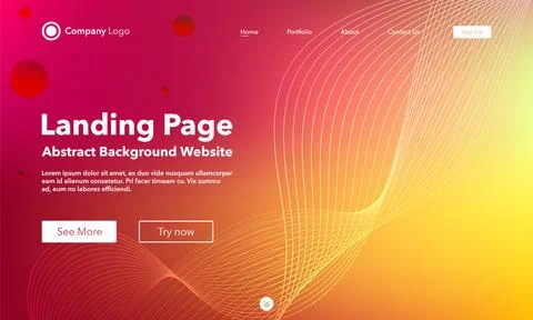 Gradient abstract wave background. Landing Page. Template for websites or a.. イラスト素材
