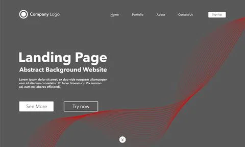 Gradient abstract wave background. Landing Page. Template for websites or app Illustrazione stock