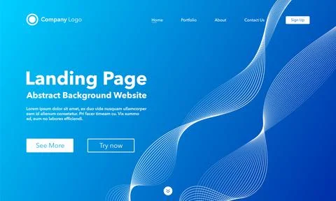 Gradient abstract wave background. Landing Page. Template for websites or a.. イラスト素材
