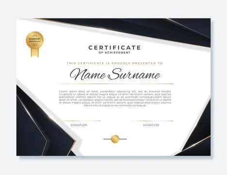 Gradient achievement certificate Stock Illustration