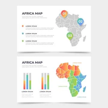 Gradient africa map infographic Stock Illustration