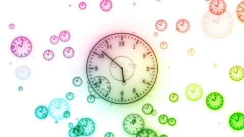 Gradient analog clock isolated animated white background Stock Footage 223475419
