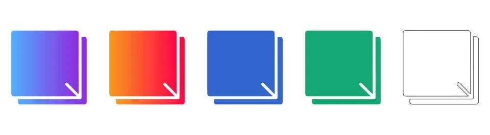 Gradient and Outline Stack of Papers Document Icons Stock Illustration