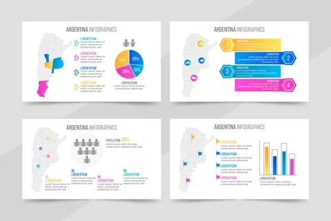 Gradient argentina map infographic イラスト素材