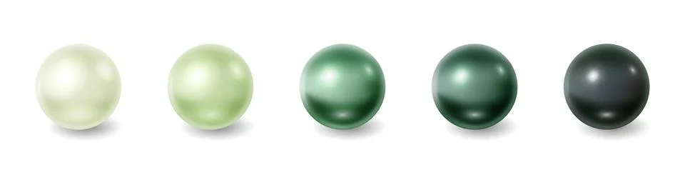 Gradient Array of Pearls in Green Tones Stock Illustration