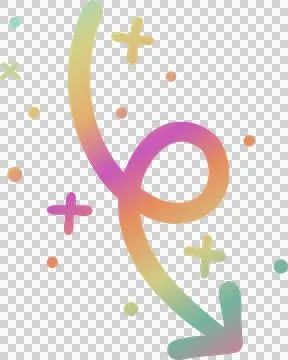 Gradient arrow is looping, pointing with plus symbols, dots in flat design on Stock Illustration