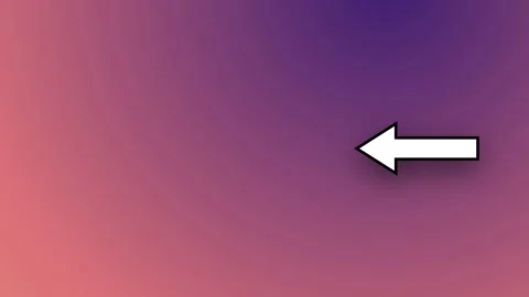 Gradient arrow pointing left on vibrant pink and purple background Stock Footage 345098957