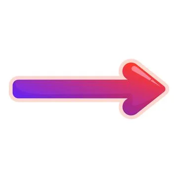 Gradient arrow pointing right with rounded corners Illustrazione stock