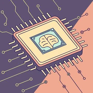 Gradient Artificial Intelligence Chip Vector (1) vector illustration design 1 Stock Illustration