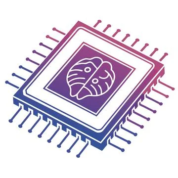 Gradient Artificial Intelligence Chip Vector vector illustration design 141 Stock Illustration