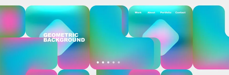 Gradient of azure and magenta rectangles on a geometric background Stockillustratie