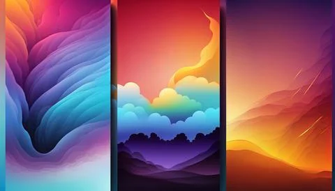 Gradient backgraund banner mockup. UI UX Web design Stock Illustration
