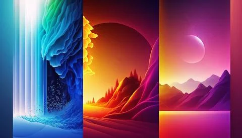 Gradient backgraund banner mockup. UI UX Web design Stock Illustration