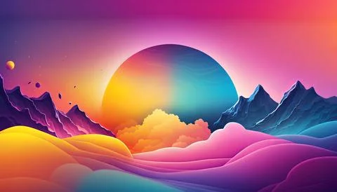 Gradient backgraund banner mockup. UI UX Web design Stock Illustration