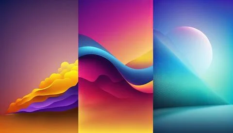 Gradient backgraund banner mockup. UI UX Web design Illustrazione stock