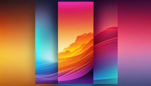 Gradient backgraund banner mockup. UI UX Web design Illustrazione stock