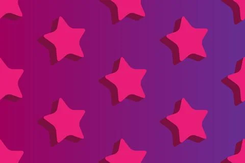 Gradient background with 3D stars seamless pattern. Stock Illustration