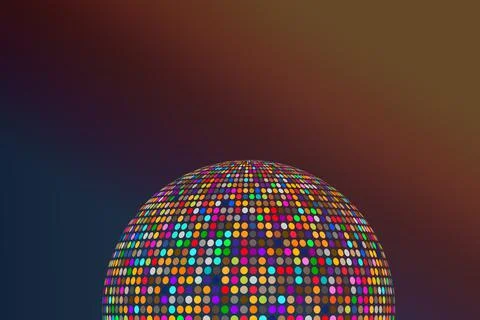 Gradient background and a colorful disco ball Stock Illustration