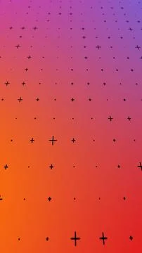 Gradient background with black cross symbols on orange to purple color tran.. 스톡 일러스트