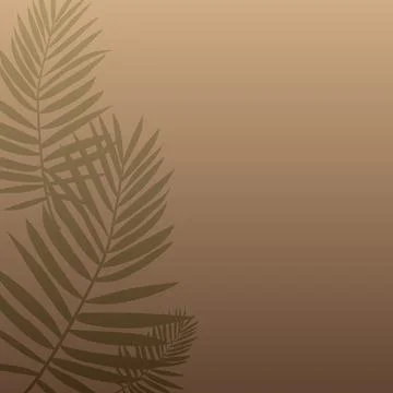 Gradient background. Brown neon palm leaves. New direction for your design.Ve Illustrazione stock