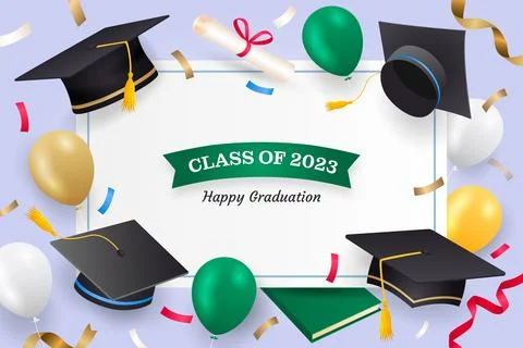 Gradient background for class of 2023 graduation Stock Illustration
