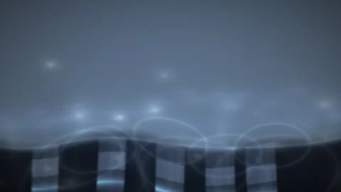 Gradient background with drifting white circles and light particles Vídeo Stock 330922543