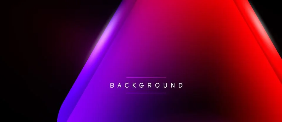 Gradient background features vibrant purple, pink, red hues. Dark space Illustrazione stock